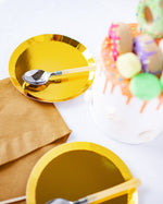 Metallic Gold Paper Snack Plate 18cm - A Little Whimsy