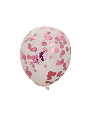 Metallic Rose Gold Confetti Balloon Regular 30cm - A Little Whimsy