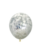Metallic Silver Confetti Balloon Regular 30cm - A Little Whimsy