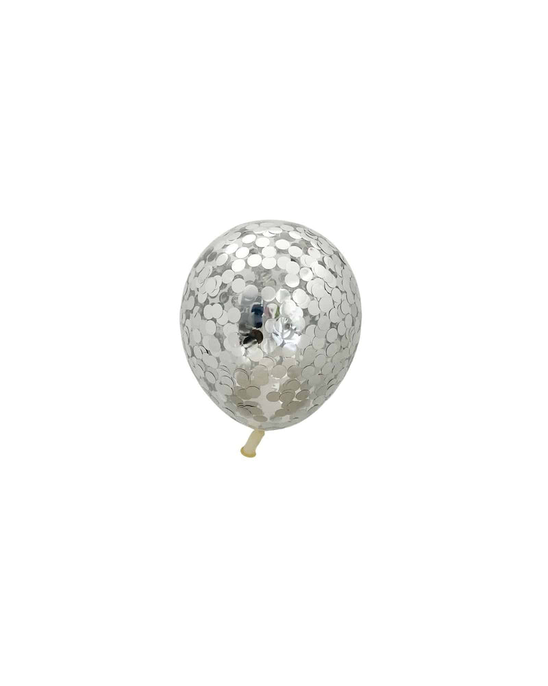Metallic Silver Confetti Mini Balloon 12cm - A Little Whimsy