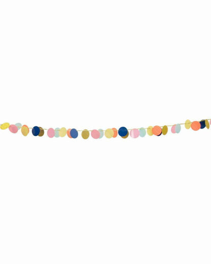 Colorful circular garland featuring pastel shades and metallic accents, perfect for festive decorations.