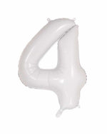 Number 4 White Foil Balloon (86cm) - A Little Whimsy