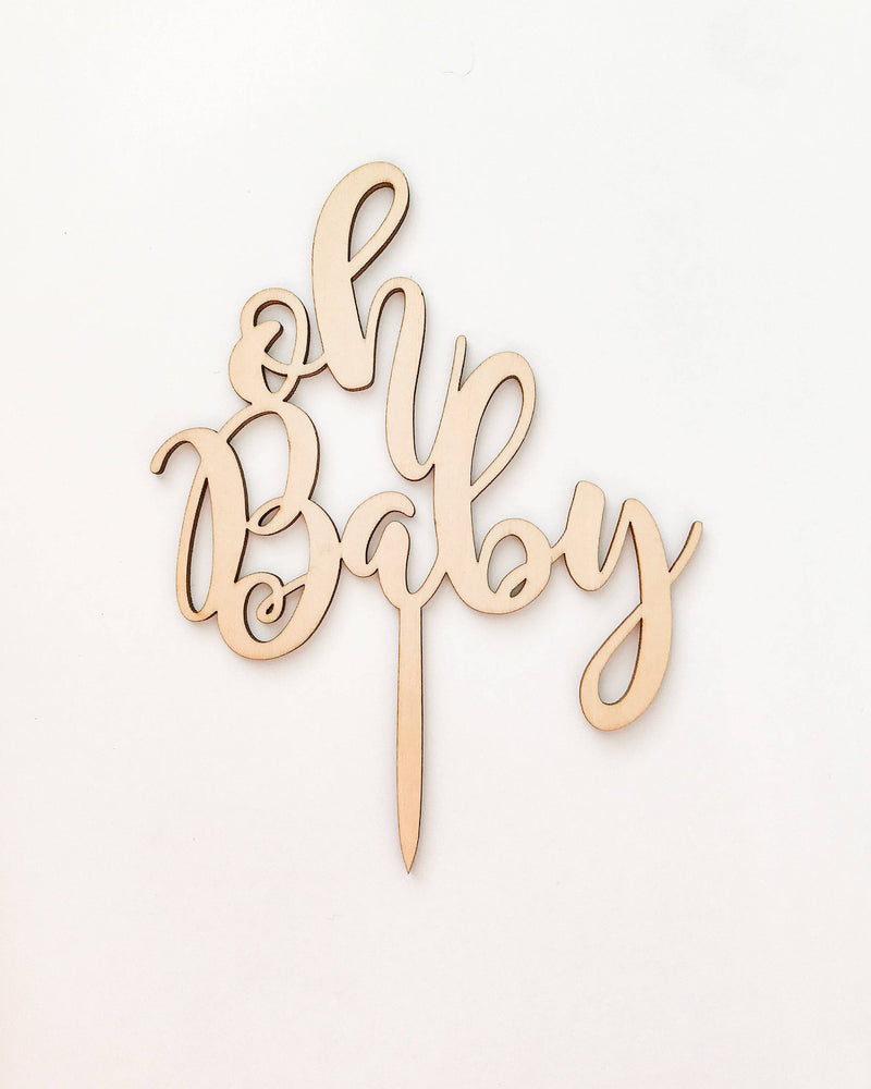 Oh Baby Wooden Cake Topper