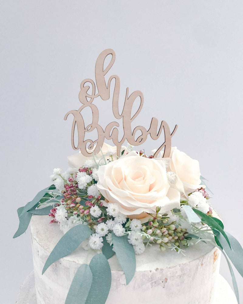 Oh Baby Wooden Cake Topper - A Little Whimsy