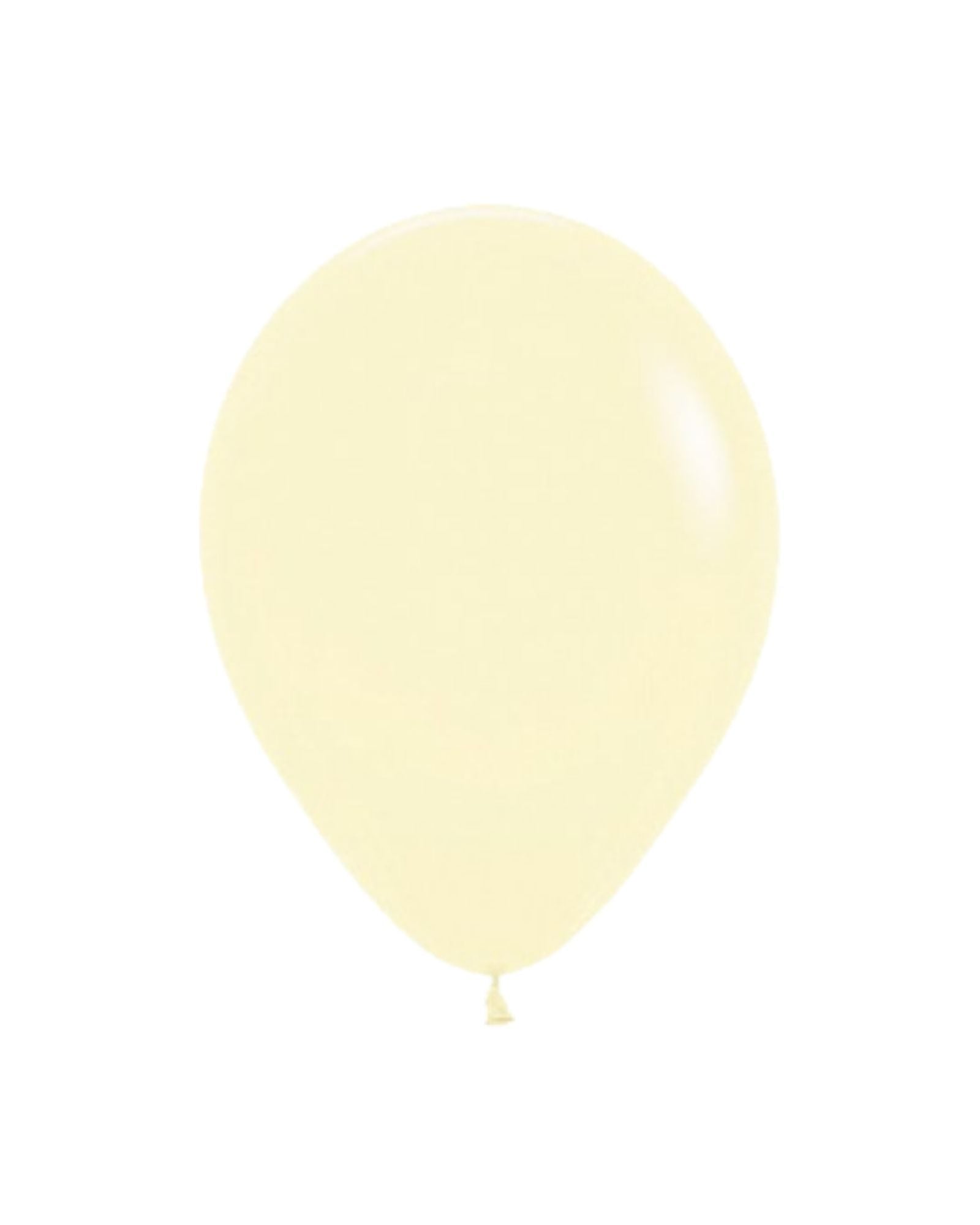 Pastel matte yellow balloon, round and smooth, floating against a clean white background.