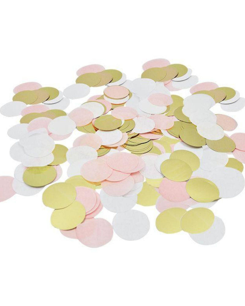 Pink & White Tissue Paper Confetti with Gold Foil Dots