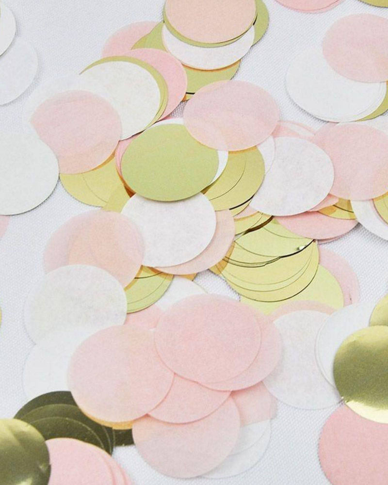 Pink, White & Gold Foil Confetti Dots - A Little Whimsy
