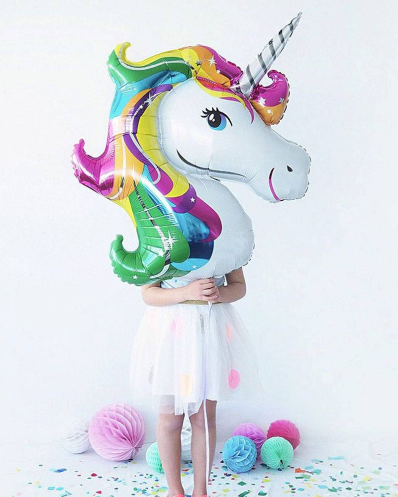 
            
                Load image into Gallery viewer, Rainbow Unicorn Jumbo Foil Balloon - A Little Whimsy
            
        