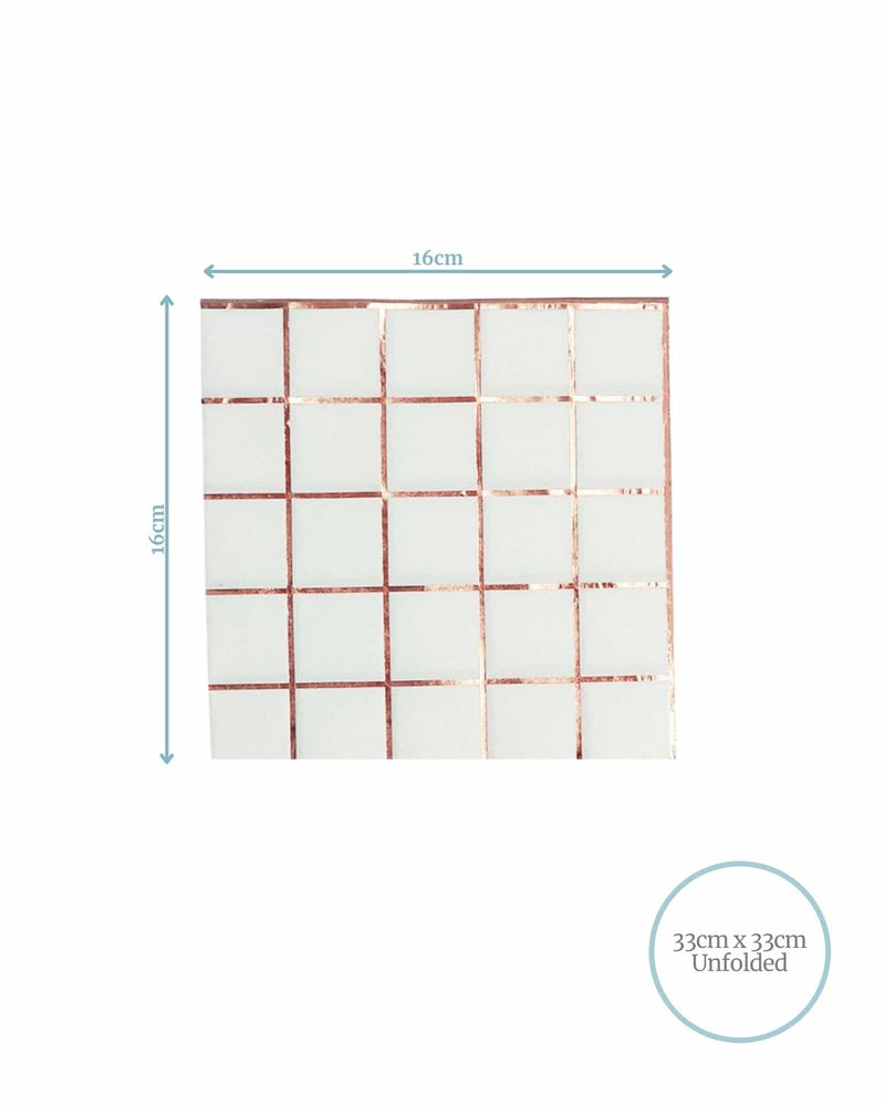 
            
                Load image into Gallery viewer, Rose Gold Checkered Lunch Napkins
            
        