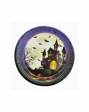 
            
                Load image into Gallery viewer, Scary Castle Halloween Paper Plates - A Little Whimsy
            
        