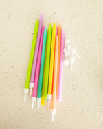 Tall Cake Candles Neon Rainbow - A Little Whimsy