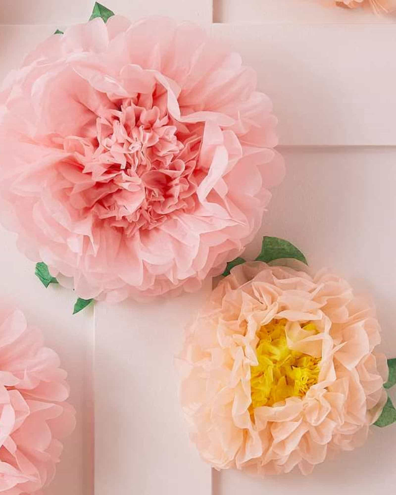 Light Pink Paper Pom Pom Pink Paper Flowers Pastel Wedding Decoration Baby  Shower Decor 