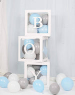 Transparent 'BOY' White Balloon Boxes (3 Pack) - A Little Whimsy