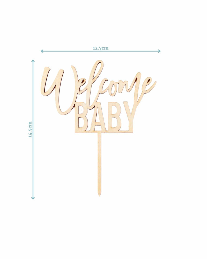 Welcome Baby Wooden Cake Topper