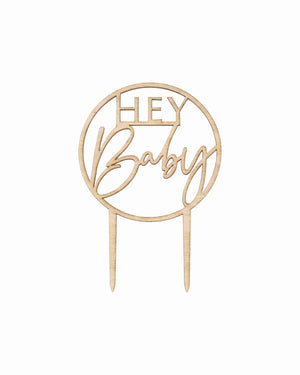 Wooden Hey Baby Cake Topper - A Little Whimsy
